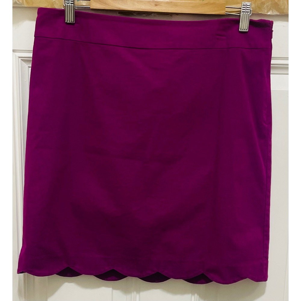 Talbots Scalloped Hem Skirt‎ - Purple Mini Skirt - Size 10